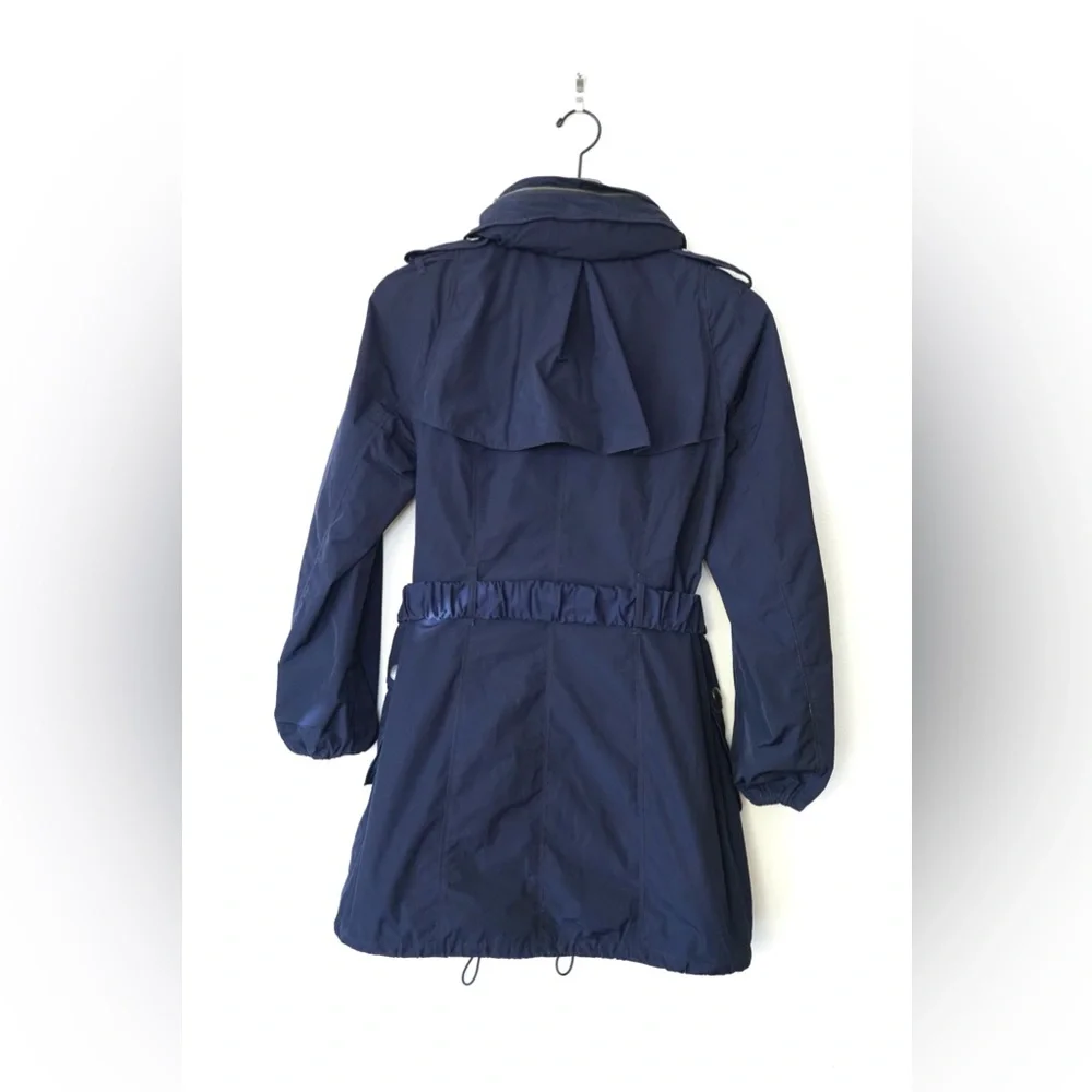Burberry Brit Navy Blue Hooded Windbreaker Anorak Jacket Raincoat Size 12 US - Picture 7 of 13